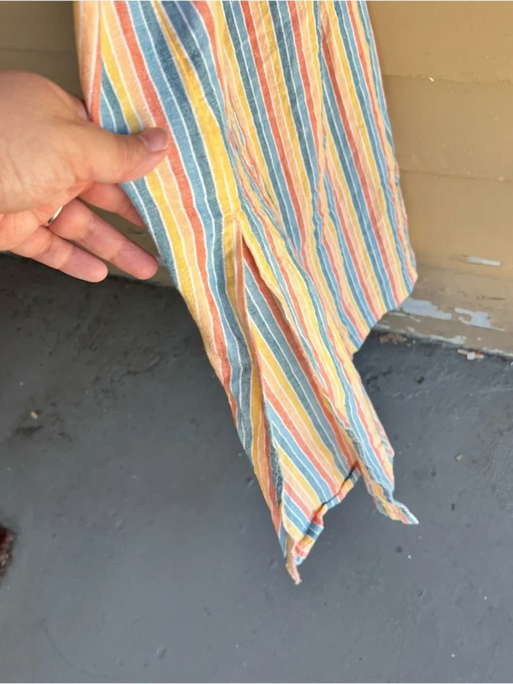 Roxy New Silver Light Striped Maxi Dress Sz M - Picture 7 of 10